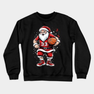 Santa Slam Dunk, Merry Christmas Gift, Basketball Gift Crewneck Sweatshirt